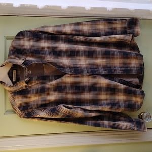 Women's G.H. Bass & Co. tan navy lightweight flannel size Small